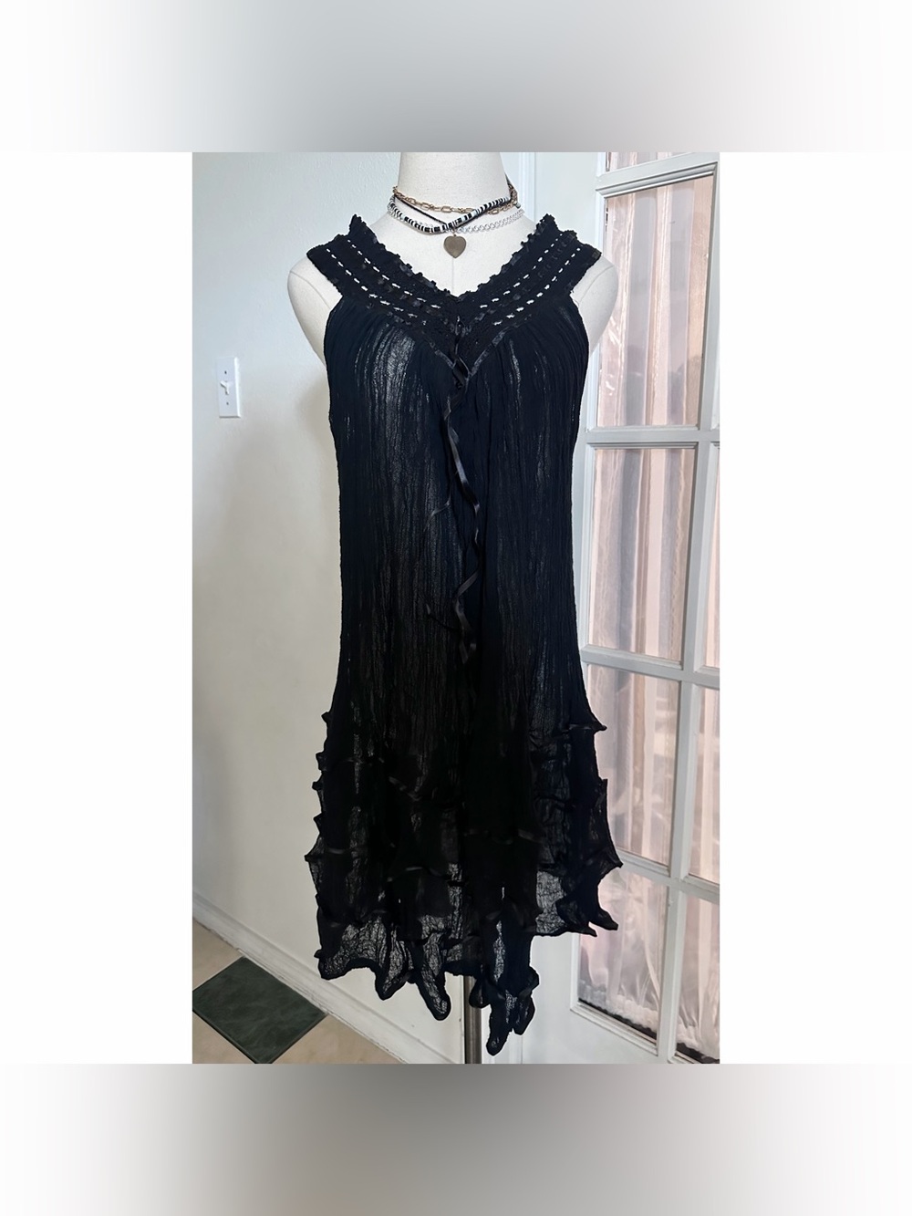 Mexican Angelita  Sleeveless Layered Tunic/Mini Dress